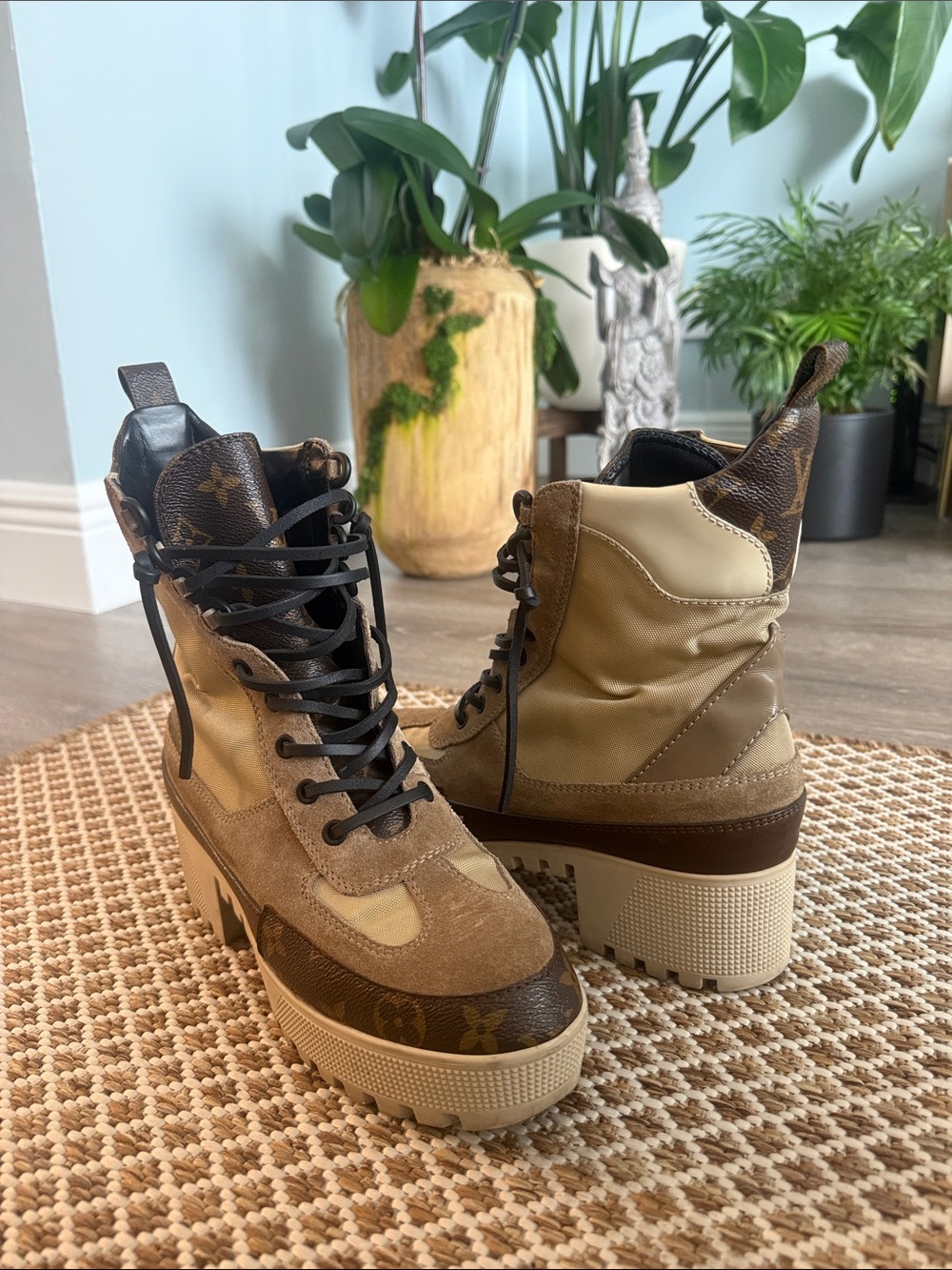 Louis Vuitton Laureate Monogram Platform Desert Combat Boots